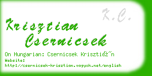 krisztian csernicsek business card